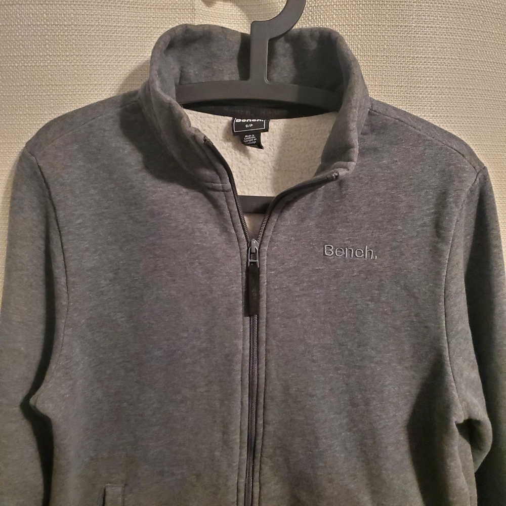 (3/$20) Bench Men's Grey Fleece Zip-Up Sweater Size S - Picture 3 of 13